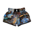 Frozen Oak leaf Print Muay Thai Boxing Shorts