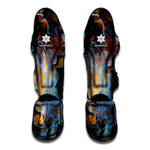Frozen Oak leaf Print Muay Thai Shin Guard