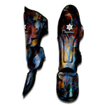 Frozen Oak leaf Print Muay Thai Shin Guard