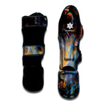Frozen Oak leaf Print Muay Thai Shin Guard