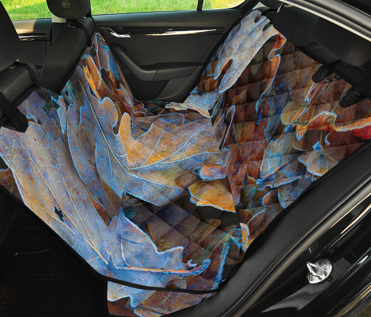 Frozen Oak leaf Print Pet Car Back Seat Cover