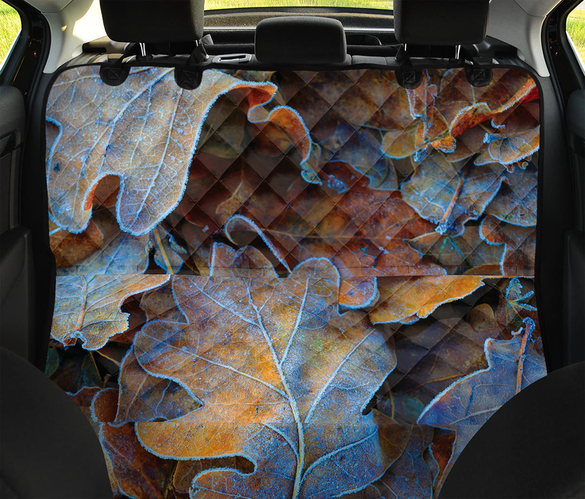 Frozen Oak leaf Print Pet Car Back Seat Cover