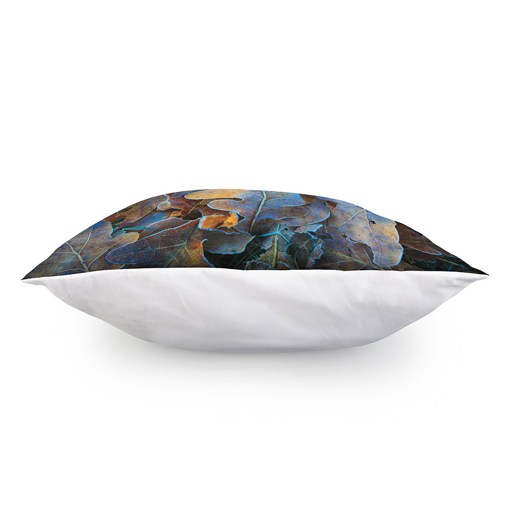 Frozen Oak leaf Print Pillow Cover