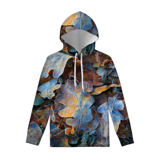 Frozen Oak leaf Print Pullover Hoodie