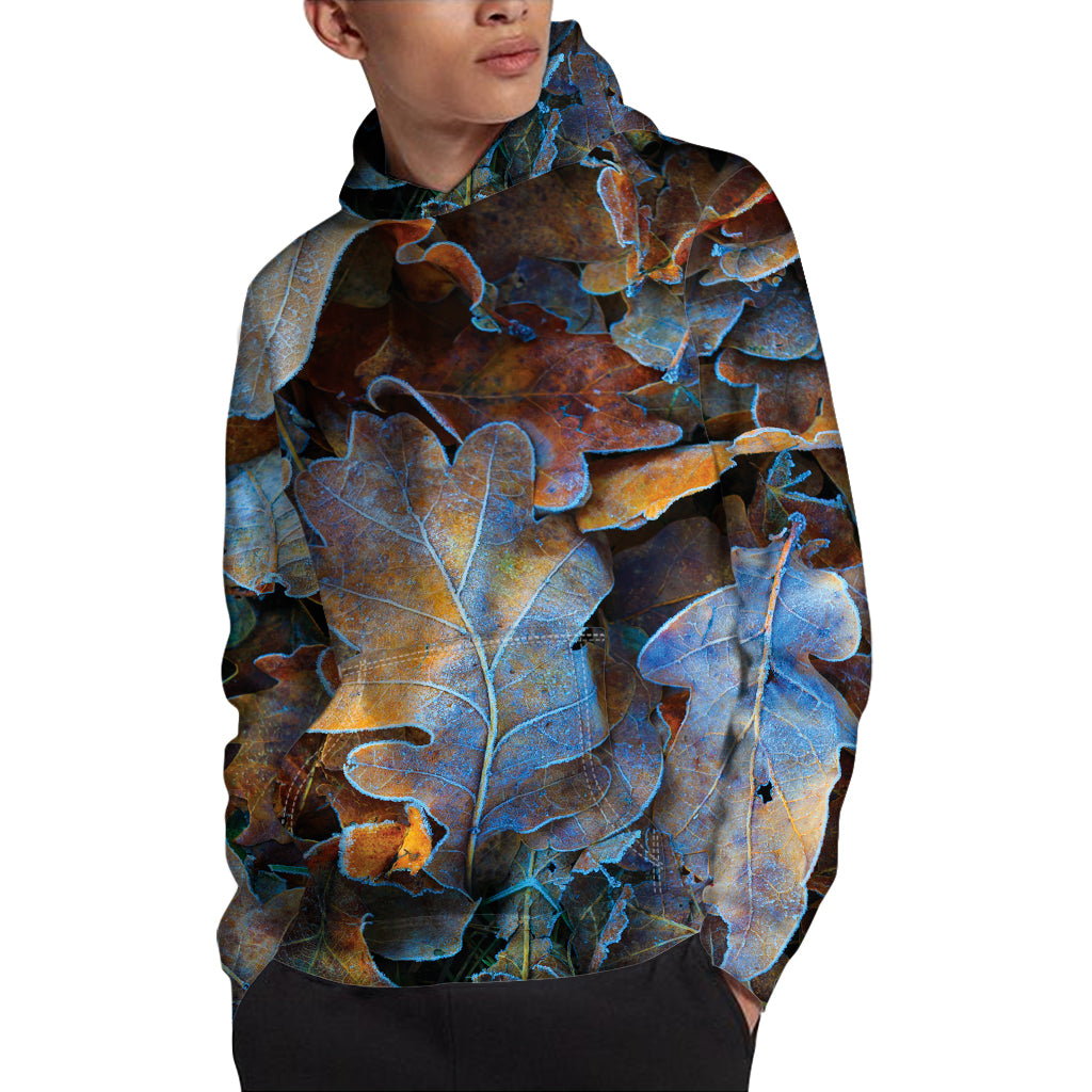 Frozen Oak leaf Print Pullover Hoodie