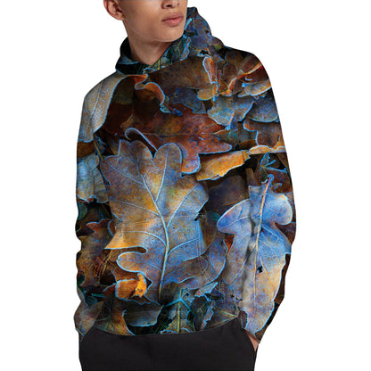 Frozen Oak leaf Print Pullover Hoodie