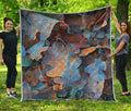 Frozen Oak leaf Print Quilt