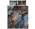 Frozen Oak leaf Print Quilt Bed Set