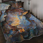 Frozen Oak leaf Print Quilt Bed Set