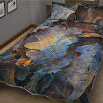 Frozen Oak leaf Print Quilt Bed Set