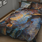 Frozen Oak leaf Print Quilt Bed Set