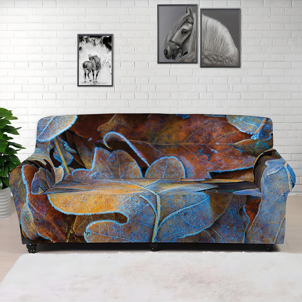 Frozen Oak leaf Print Sofa Cover