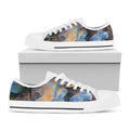 Frozen Oak leaf Print White Low Top Sneakers