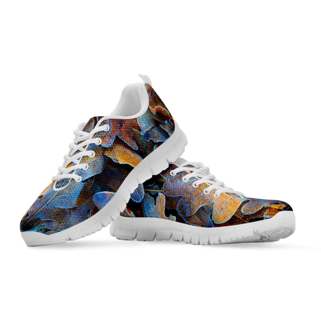 Frozen Oak leaf Print White Sneakers