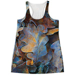 Frozen Oak leaf Print Women's Racerback Tank Top