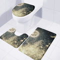 Full Moon And Night Stars Print 3 Piece Bath Mat Set