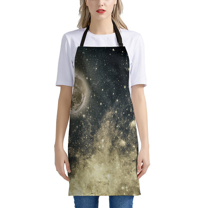 Full Moon And Night Stars Print Apron