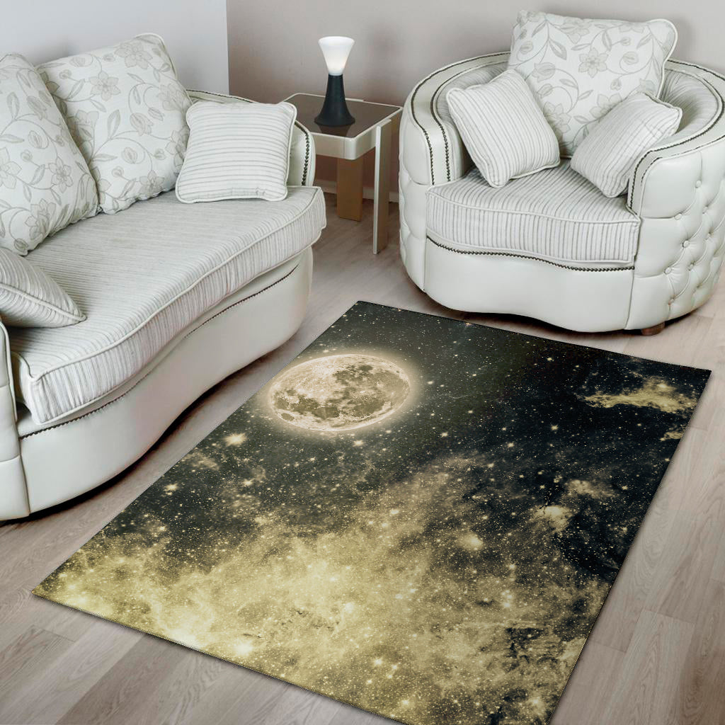 Full Moon And Night Stars Print Area Rug