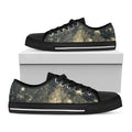 Full Moon And Night Stars Print Black Low Top Sneakers