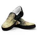 Full Moon And Night Stars Print Black Slip On Sneakers