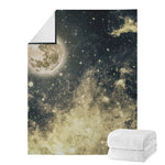 Full Moon And Night Stars Print Blanket