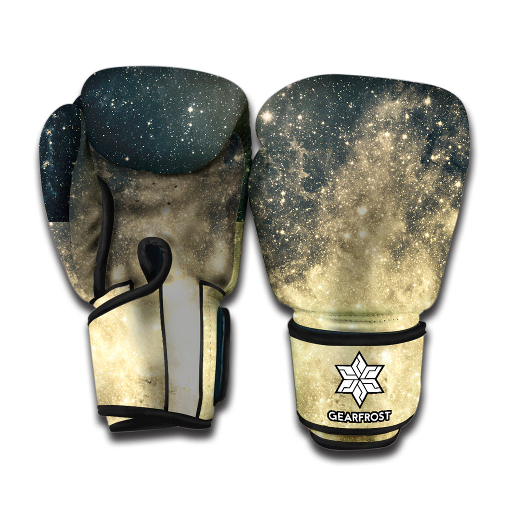 Full Moon And Night Stars Print Boxing Gloves