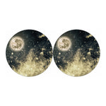 Full Moon And Night Stars Print Car Coasters