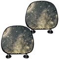 Full Moon And Night Stars Print Car Headrest Covers