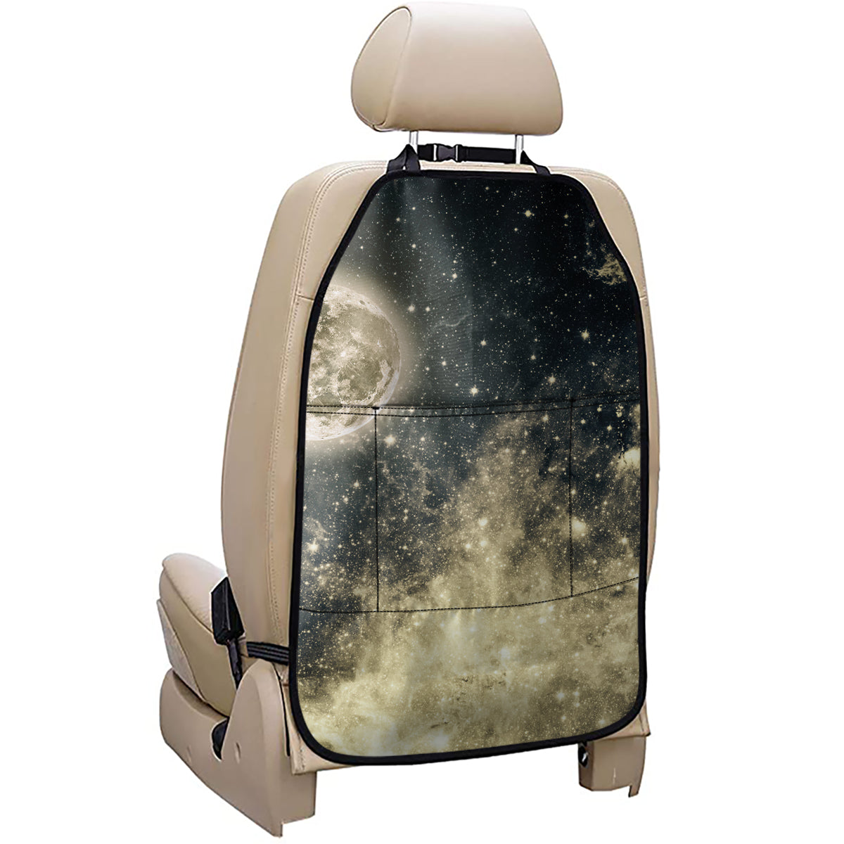 Full Moon And Night Stars Print Car Seat Organizers