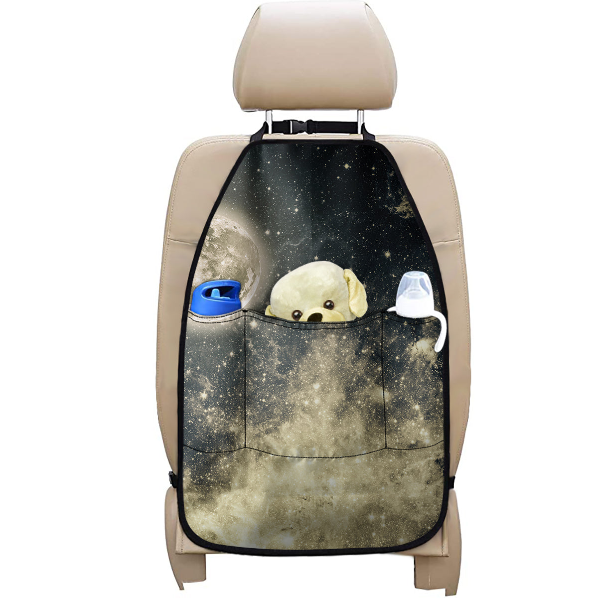Full Moon And Night Stars Print Car Seat Organizers