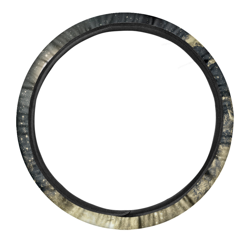 Full Moon And Night Stars Print Car Steering Wheel Cover