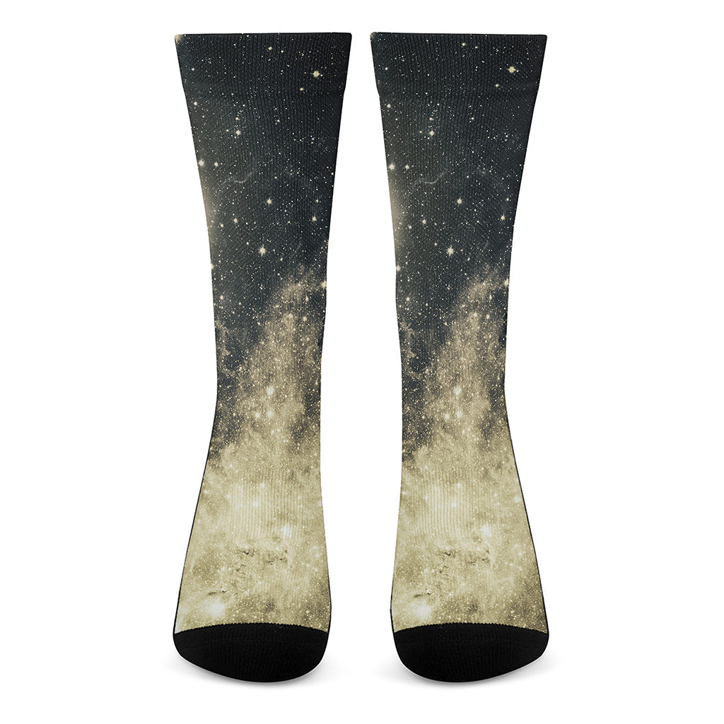 Full Moon And Night Stars Print Crew Socks