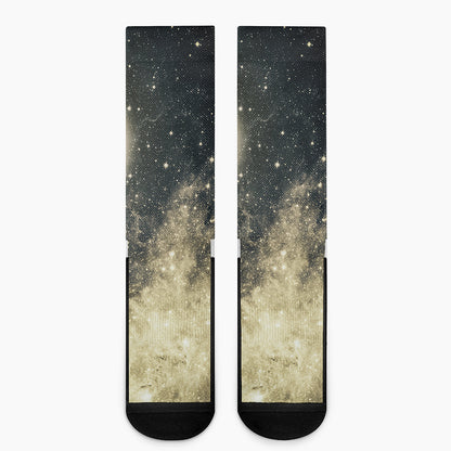 Full Moon And Night Stars Print Crew Socks