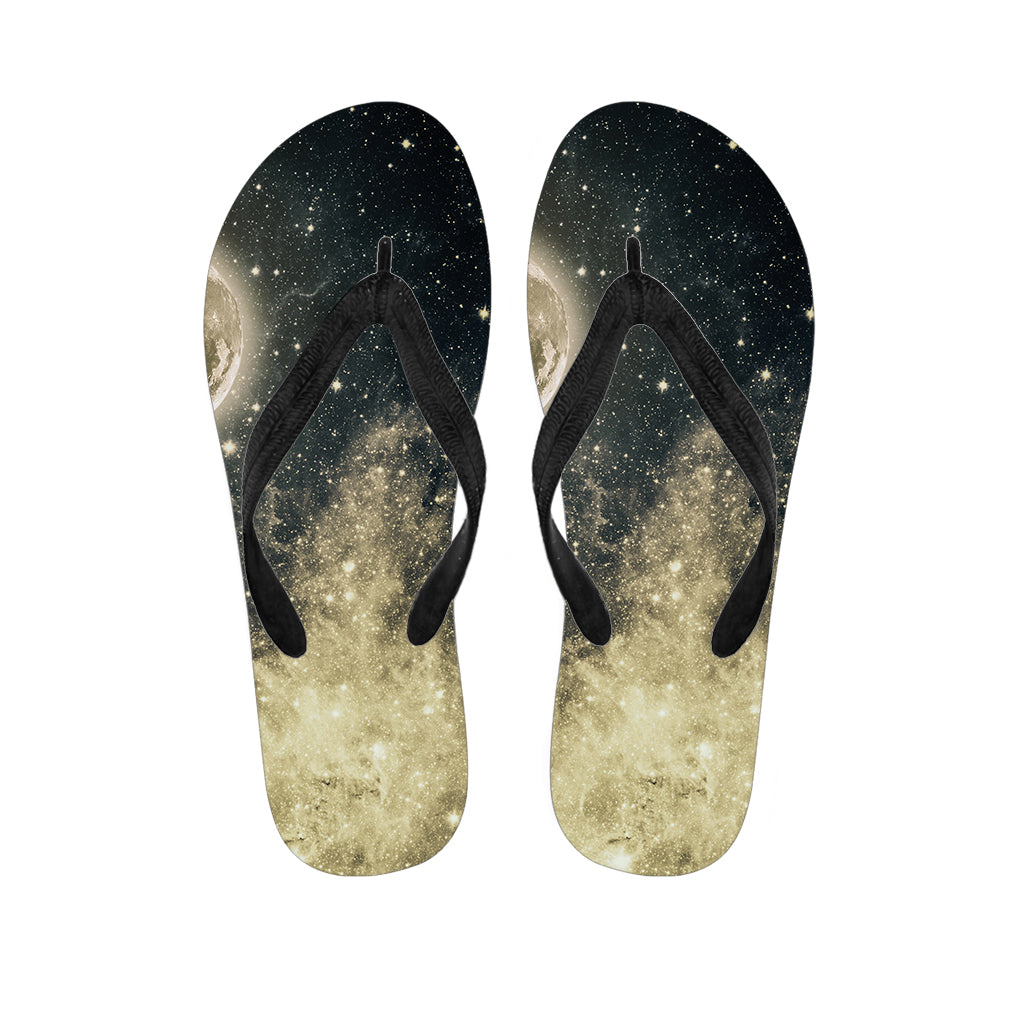 Full Moon And Night Stars Print Flip Flops