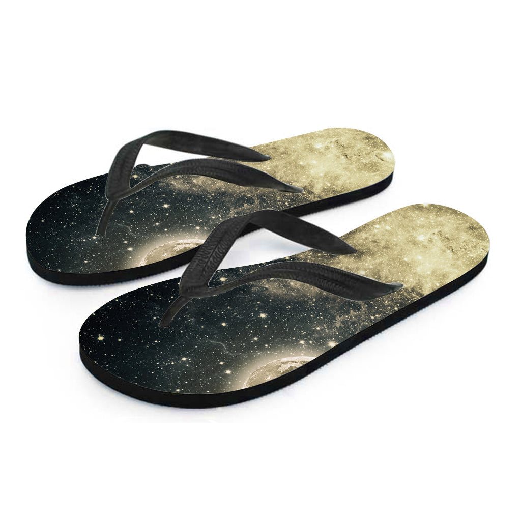Full Moon And Night Stars Print Flip Flops