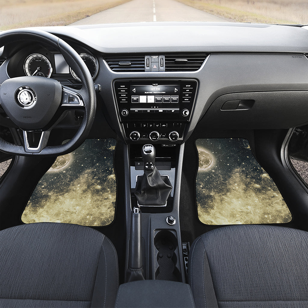 Full Moon And Night Stars Print Front and Back Car Floor Mats