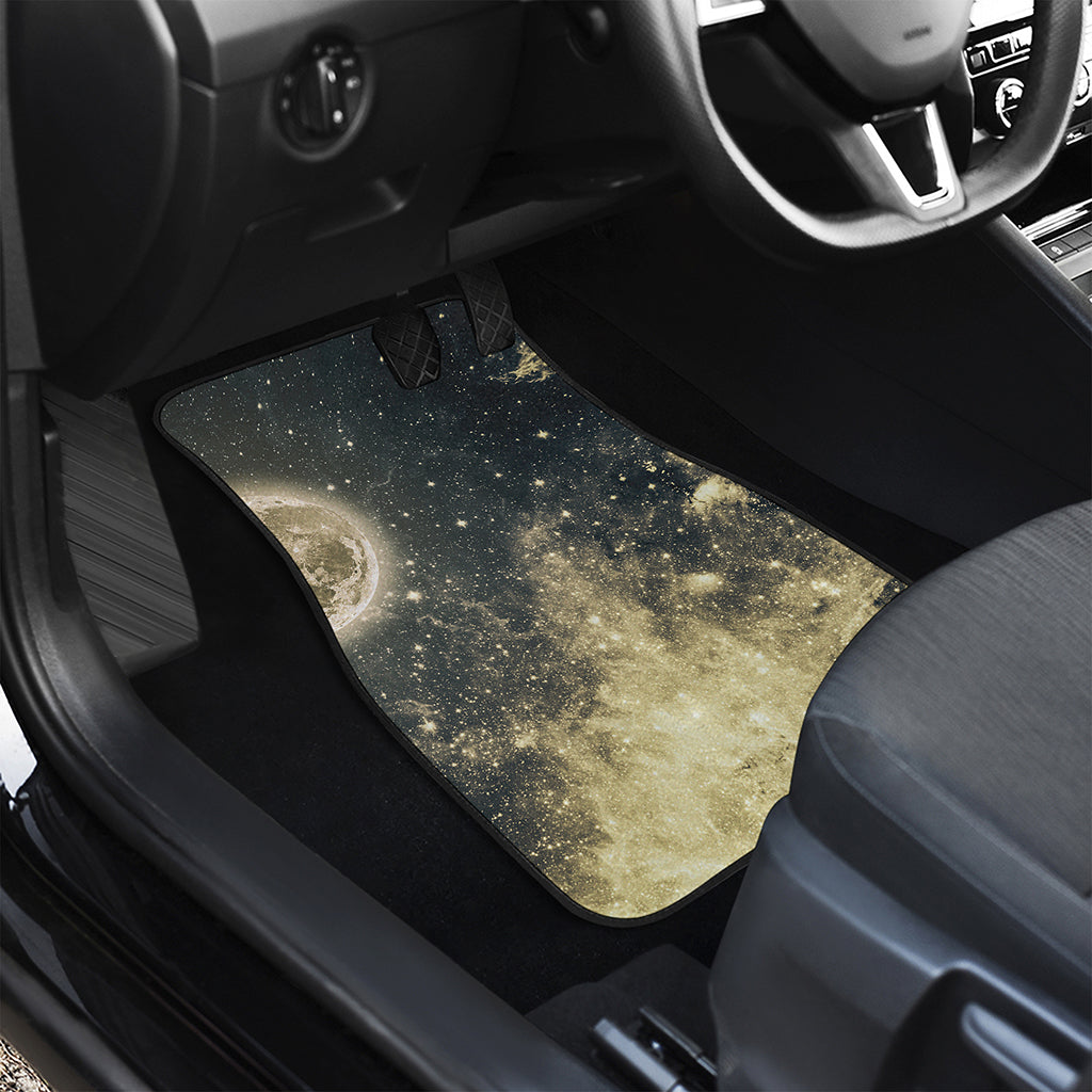 Full Moon And Night Stars Print Front and Back Car Floor Mats