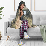 Full Moon And Night Stars Print Hooded Blanket
