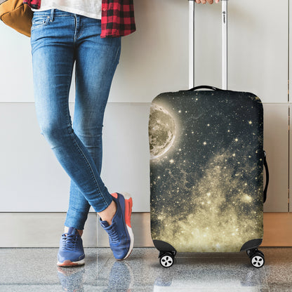 Full Moon And Night Stars Print Luggage Cover