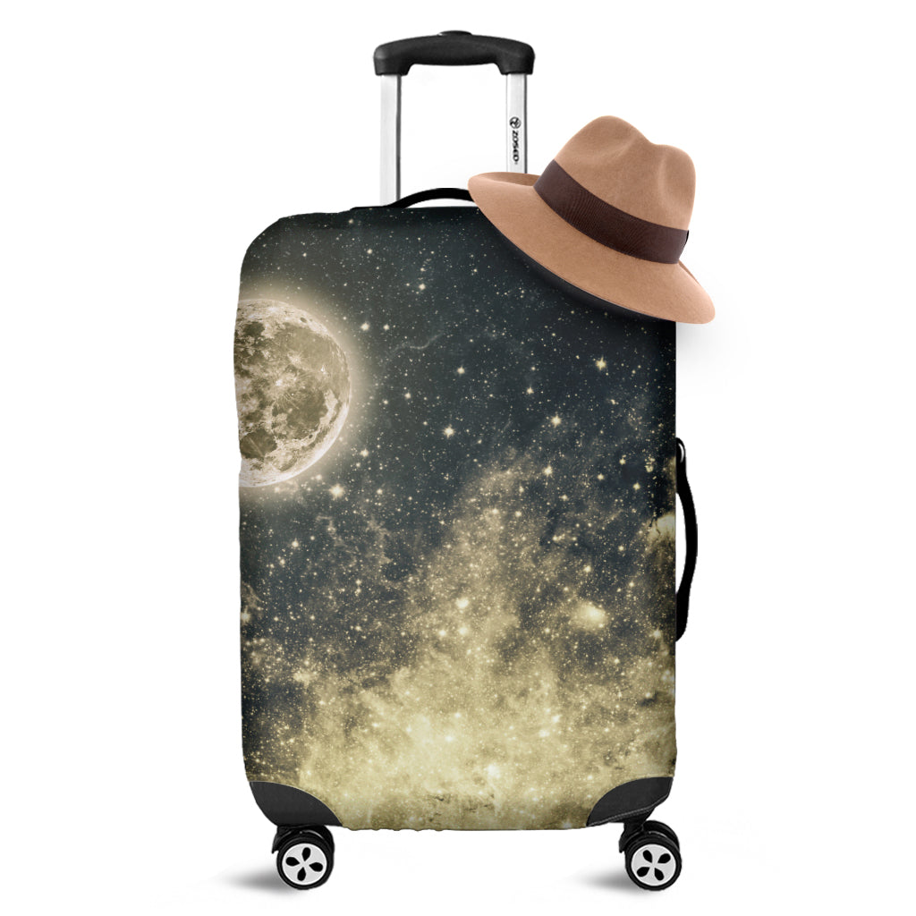 Full Moon And Night Stars Print Luggage Cover