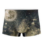 Full Moon And Night Stars Print Men's Boxer Briefs