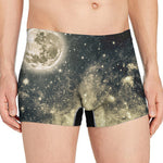 Full Moon And Night Stars Print Men's Boxer Briefs