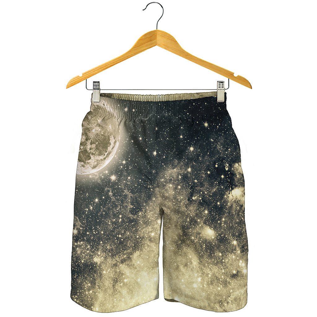 Full Moon And Night Stars Print Men's Shorts