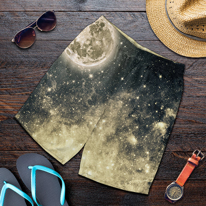 Full Moon And Night Stars Print Men's Shorts
