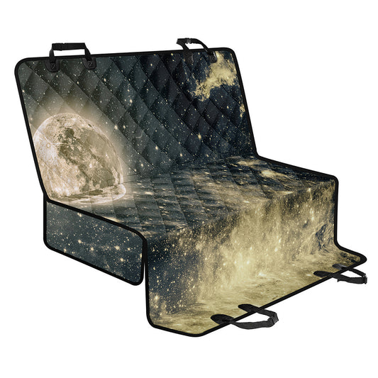Full Moon And Night Stars Print Pet Car Back Seat Cover