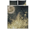 Full Moon And Night Stars Print Quilt Bed Set