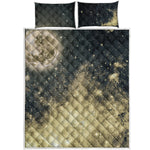 Full Moon And Night Stars Print Quilt Bed Set