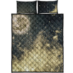 Full Moon And Night Stars Print Quilt Bed Set