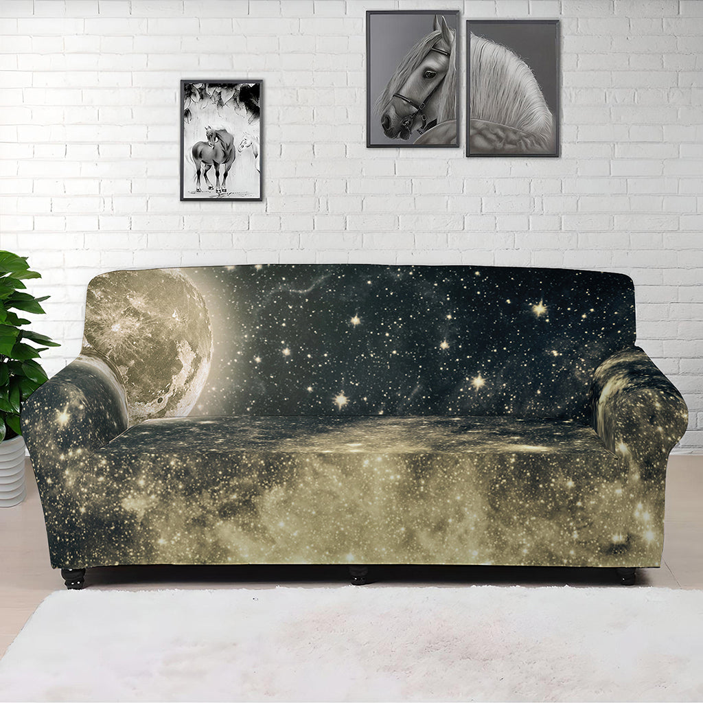 Full Moon And Night Stars Print Sofa Cover