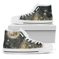 Full Moon And Night Stars Print White High Top Sneakers